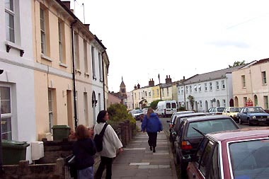 Walking toward our old church